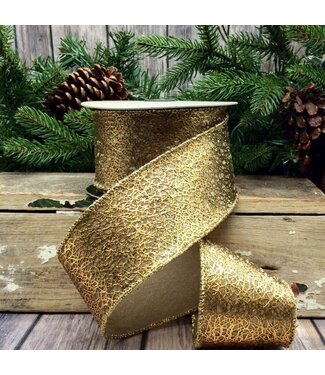 d. stevens 2.5” x 10yds rayon gold webbing, gold