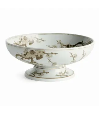 Province Empress Decorative Footed Bowl - Brown & White