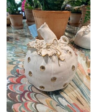 Artisan Made Medium Pumpkin with Gold  by Southern Wheel