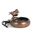 Folk Art Little Bird Fountain, Antiqued Copper