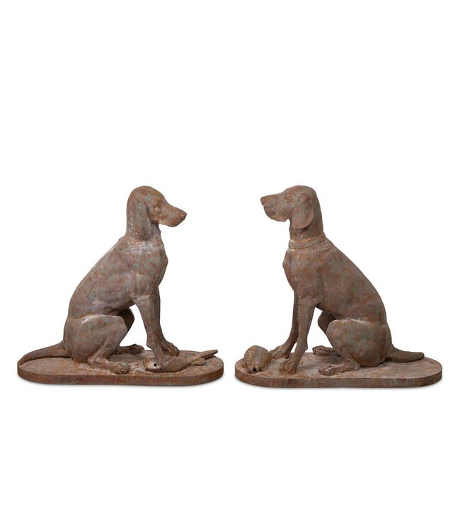 Cast Iron Hound Pair, Set of 2