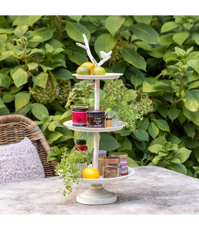 Garden Bird Iron Tiered Plant Stand
