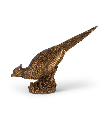 Bronze Resin Tabletop Pheasant, 13.6"L