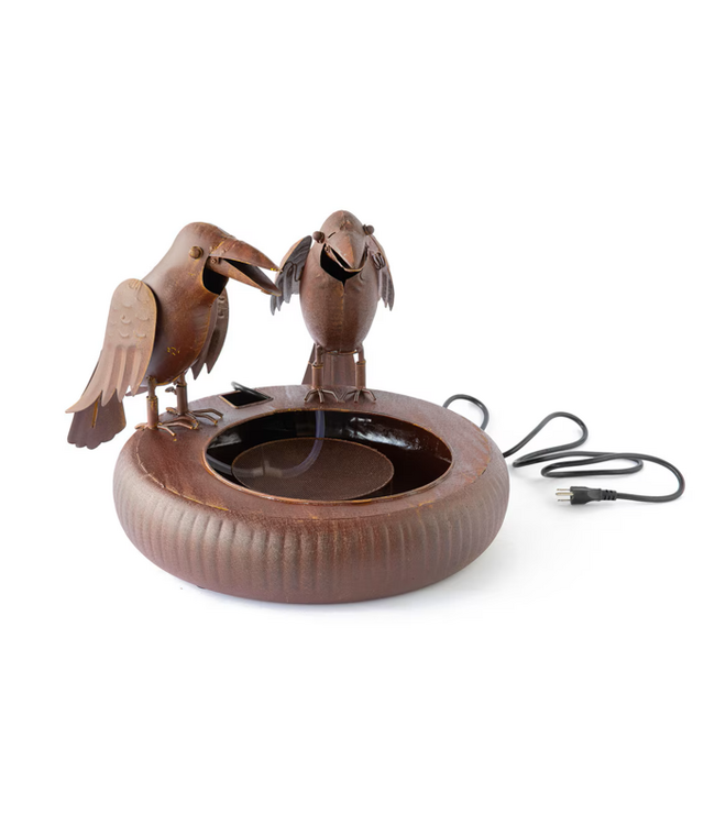 Folk Art Crows Fountain