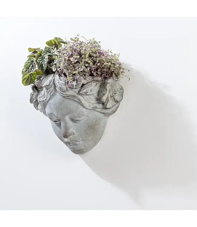 Woman Face Wall Planter-8"H