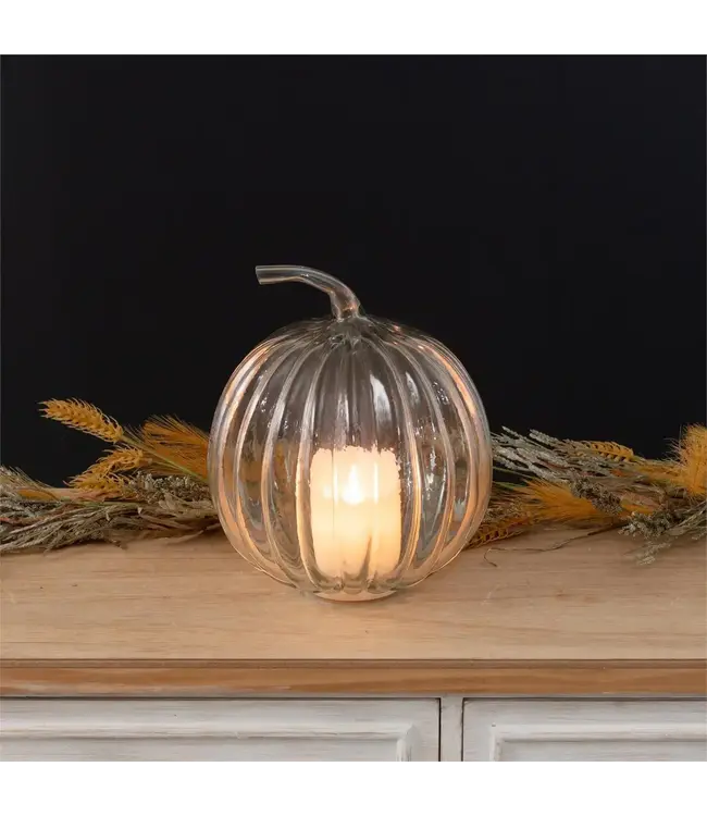 Clear Glass Pumpkin, Lg