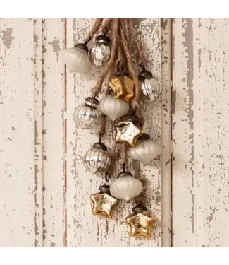 Hanging Cluster Asstd Colors Mercury Glass Ornaments