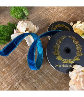 John Mark Enterprises JME Velvet Metallic Dupion Fused Blue-1x10yd