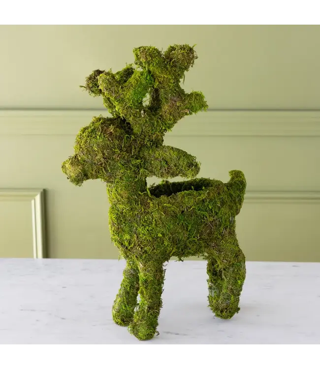 Moss Reindeer Planter Standing