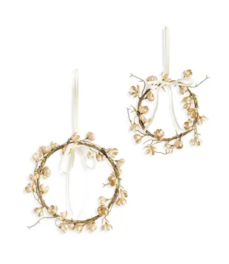 Gilded Cherry Blossom Wreath 9"