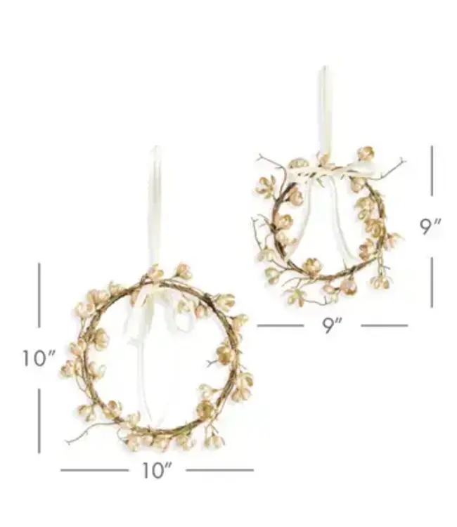 Gilded Cherry Blossom Wreath 9"