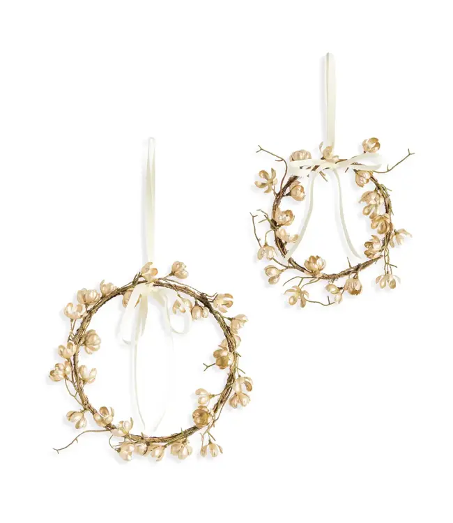Gilded Cherry Blossom Wreath 10"