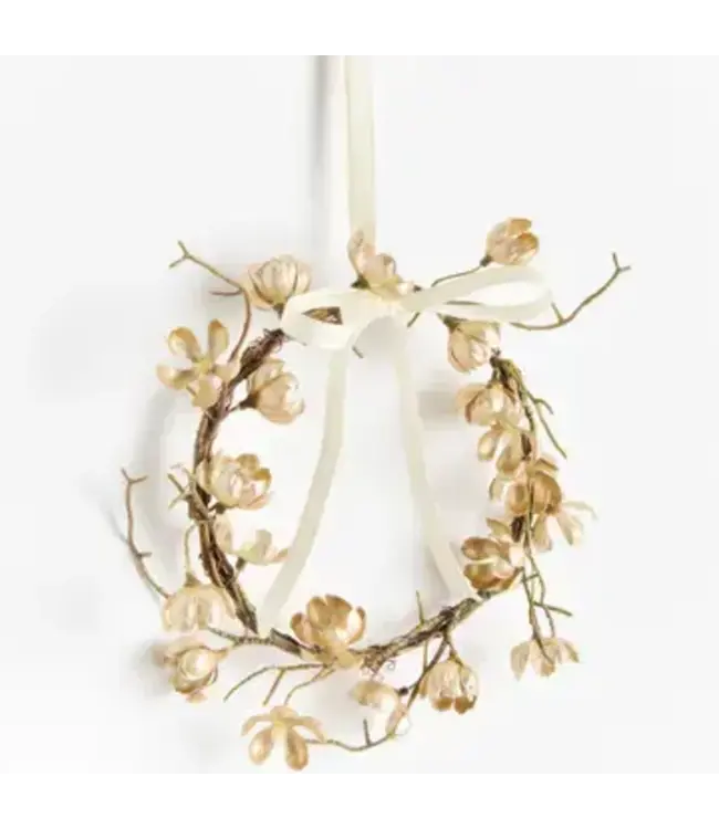Gilded Cherry Blossom Wreath 10"