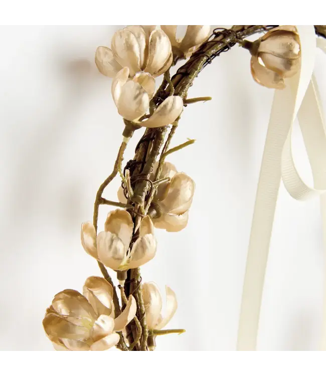 Gilded Cherry Blossom Wreath 10"