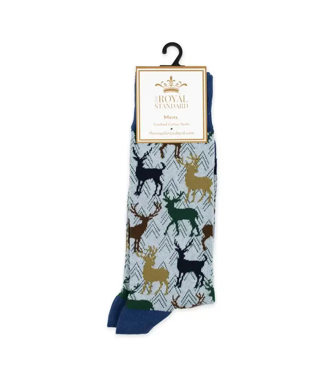 Men's Stag Socks Gray/Navy/Green One Size