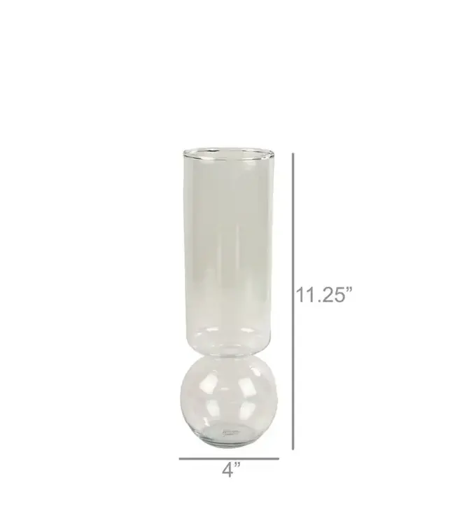 Bulb Vase Clear 11"