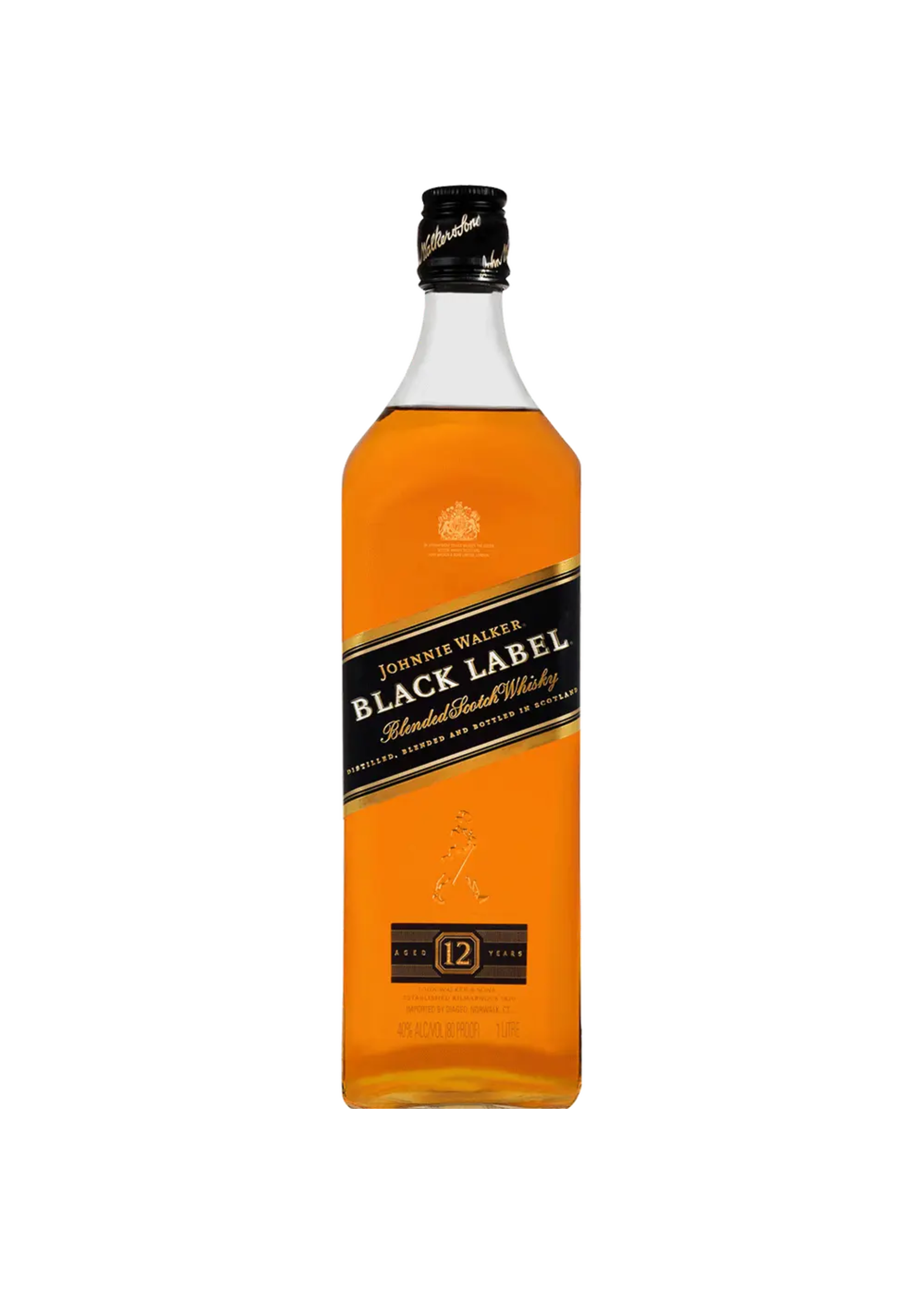 Johnnie Walker Scotch Johnnie Walker Blended Scotch Black Label 12Year 80Proof 1 Ltr