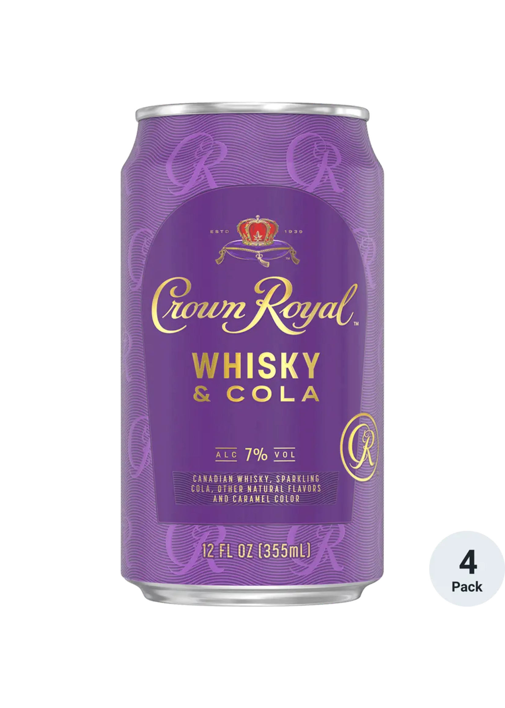 Crown Royal Crown Royal RTD Whisky & Cola Cocktail  14Proof 4pk 12oz Can