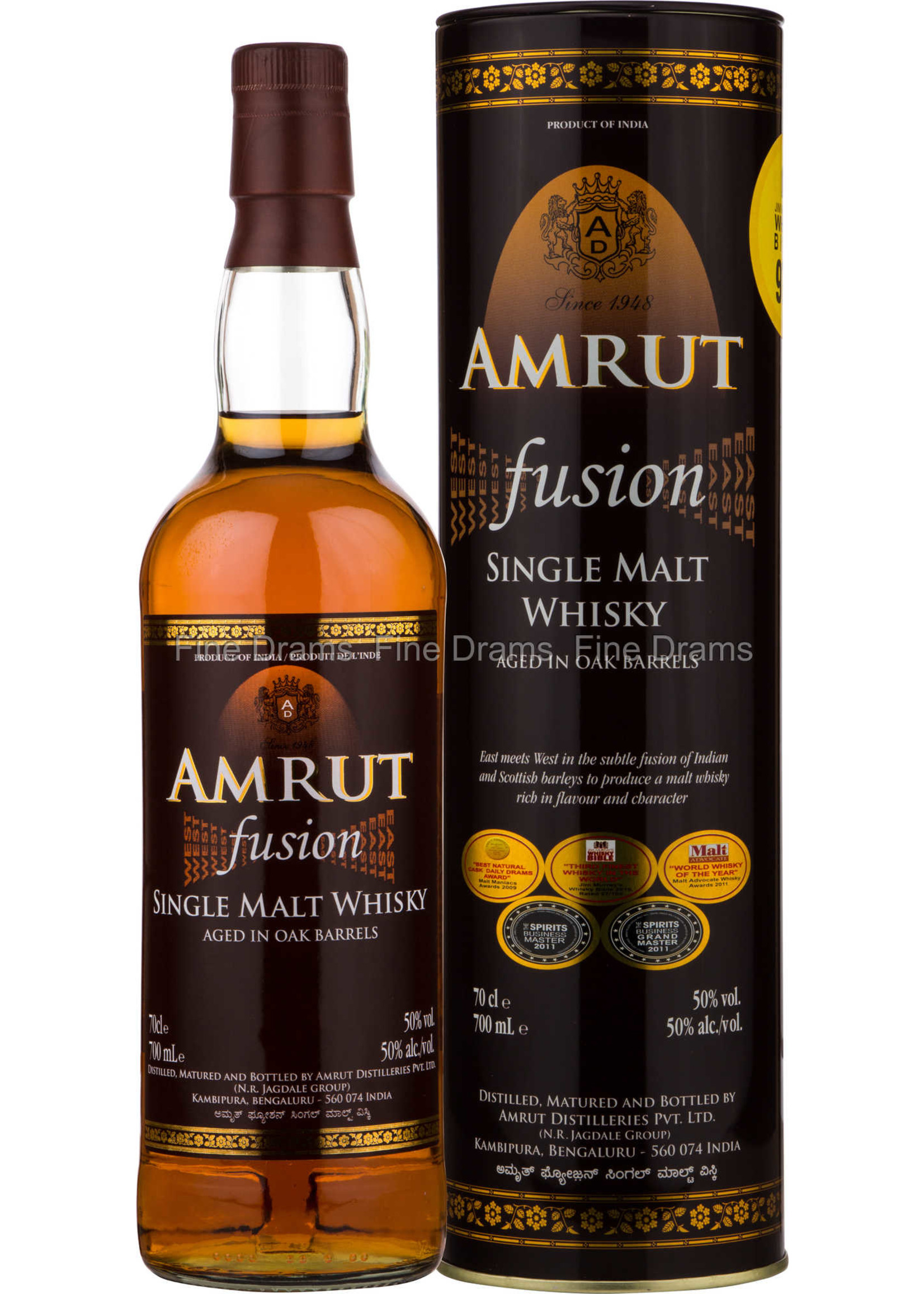Amrut Fusion Single Malt Indian Whiskey 100Proof 750ml