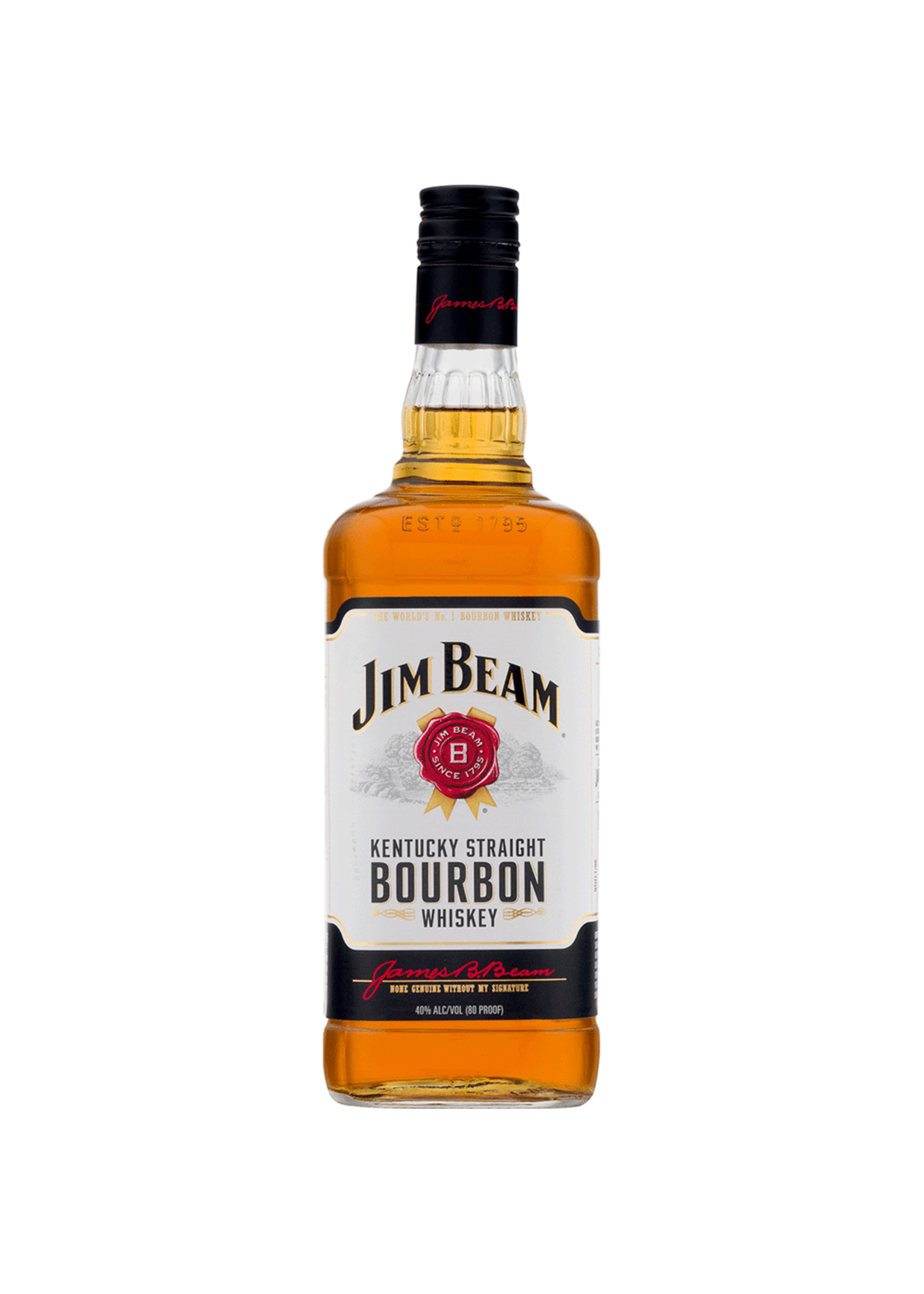 Jim Beam Straight Bourbon White Label 80Proof 1 Ltr