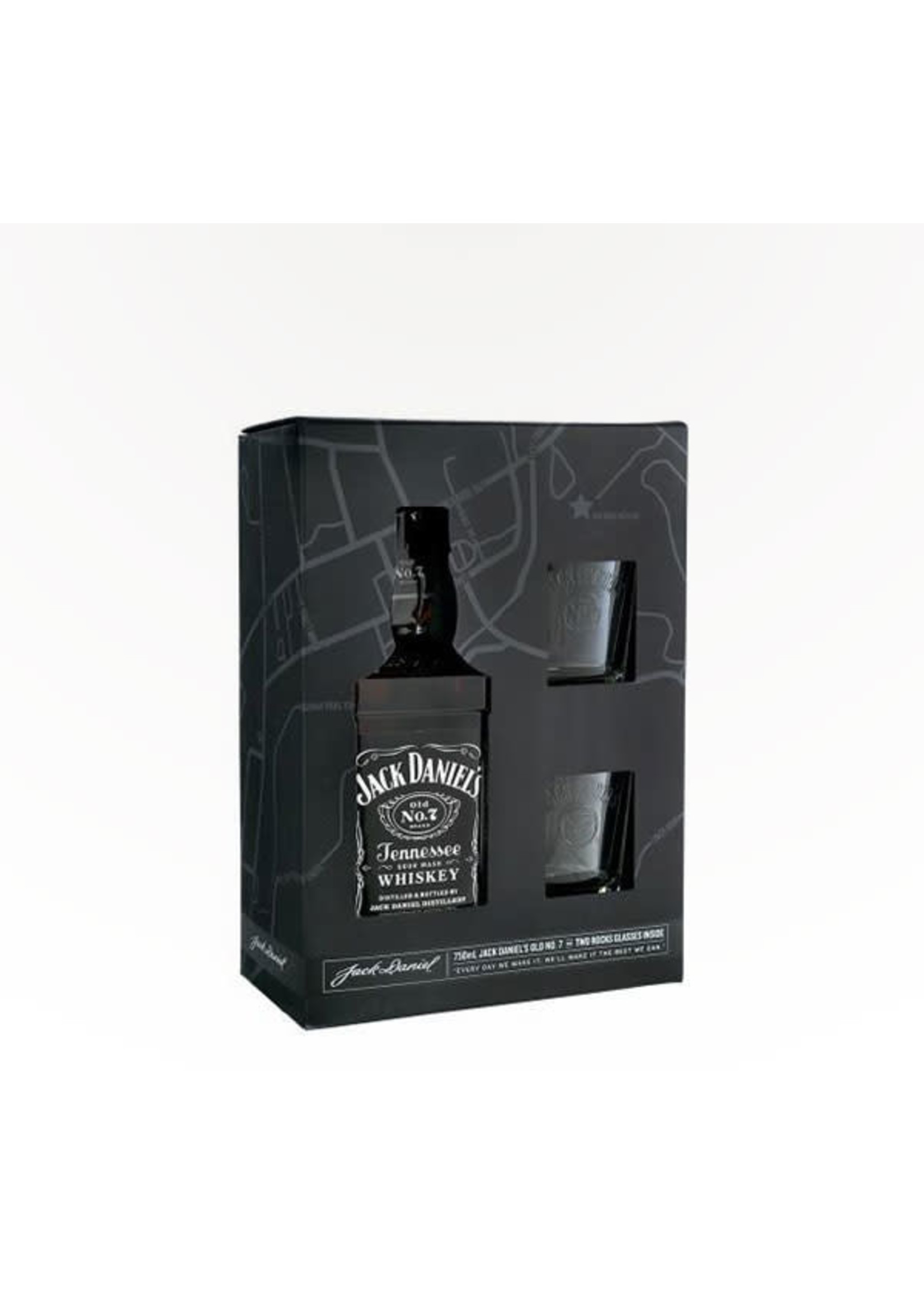 Jack Daniels Jack Daniel's Old No. 7 Tennessee Whiskey 80Proof W/2 Rock Glasses 750ml