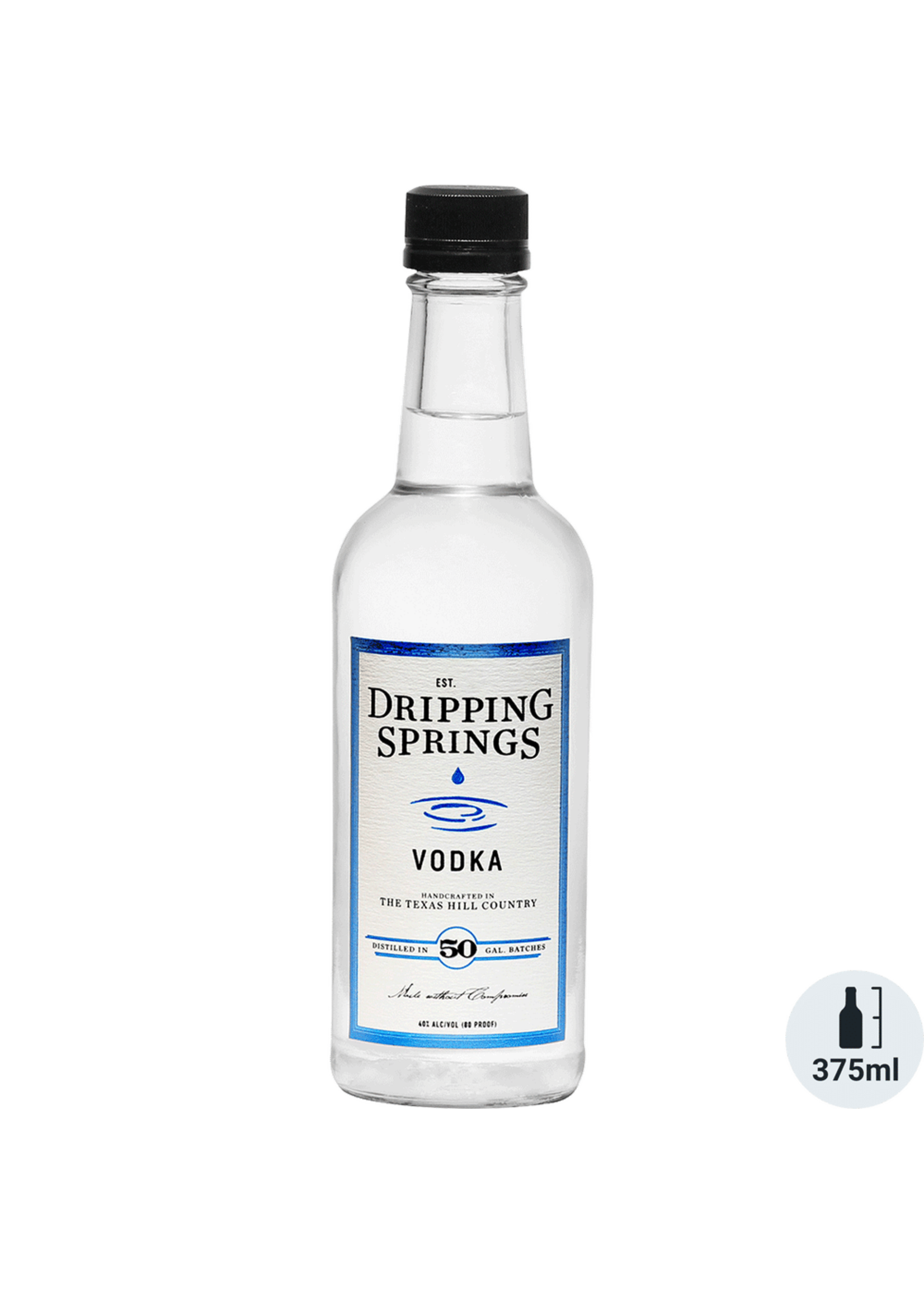 Dripping Spring Texas Dist. Dripping Springs Texas Vodka 80Proof 375ml