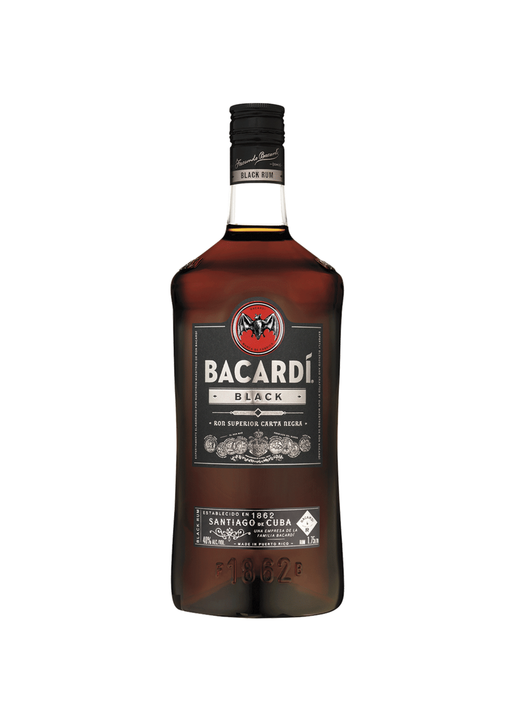 Bacardi BACARDI BLACK RUM 80PF 1.75 LTR