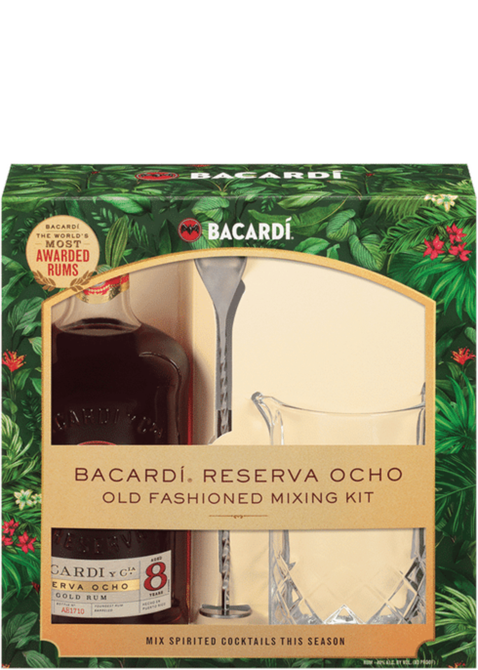 Bacardi Bacardi Gold 8Year Ocho Gift Sets Glass/Spoon 750ml
