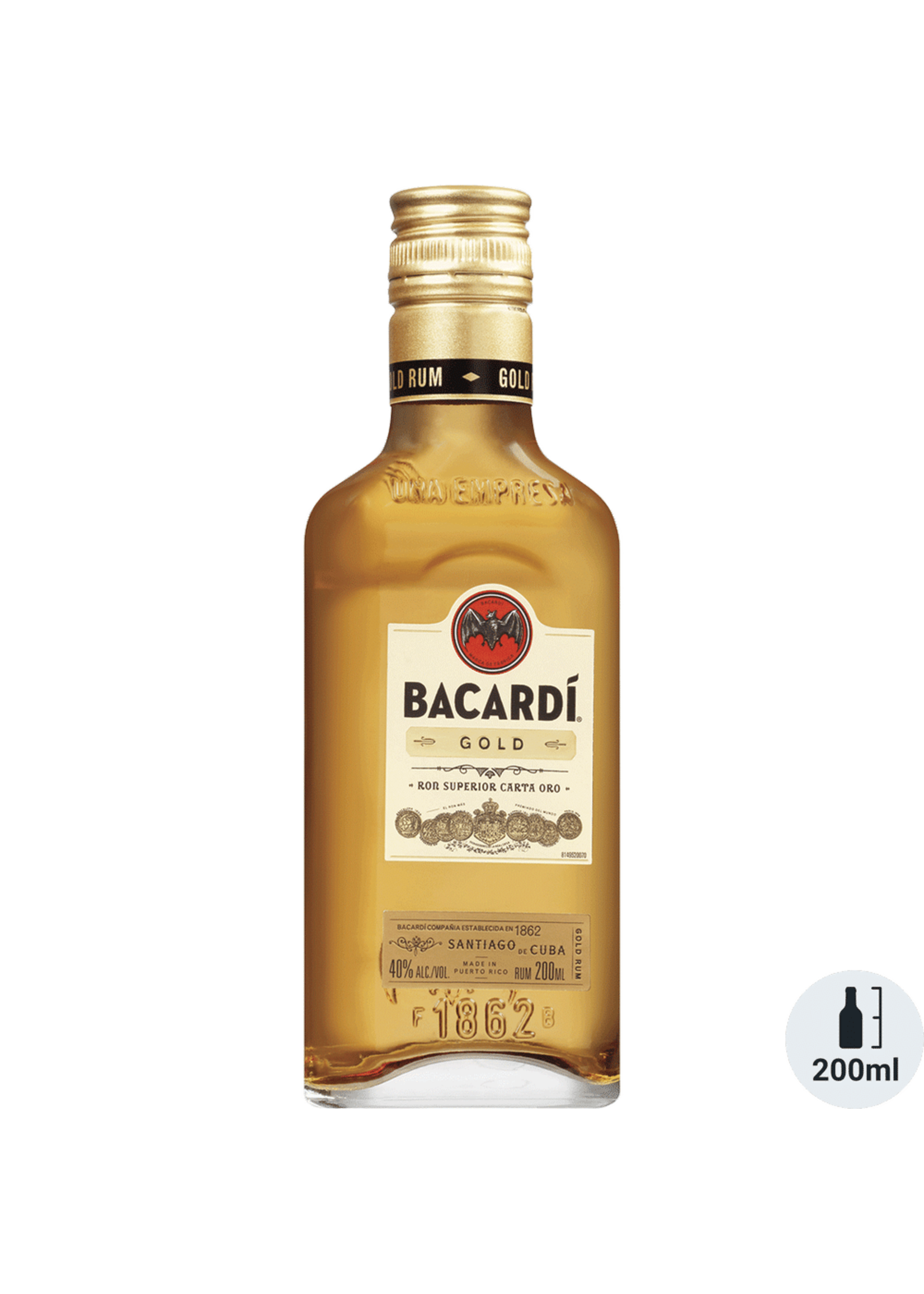 Bacardi Bacardi Gold Rum 80Proof 200ml