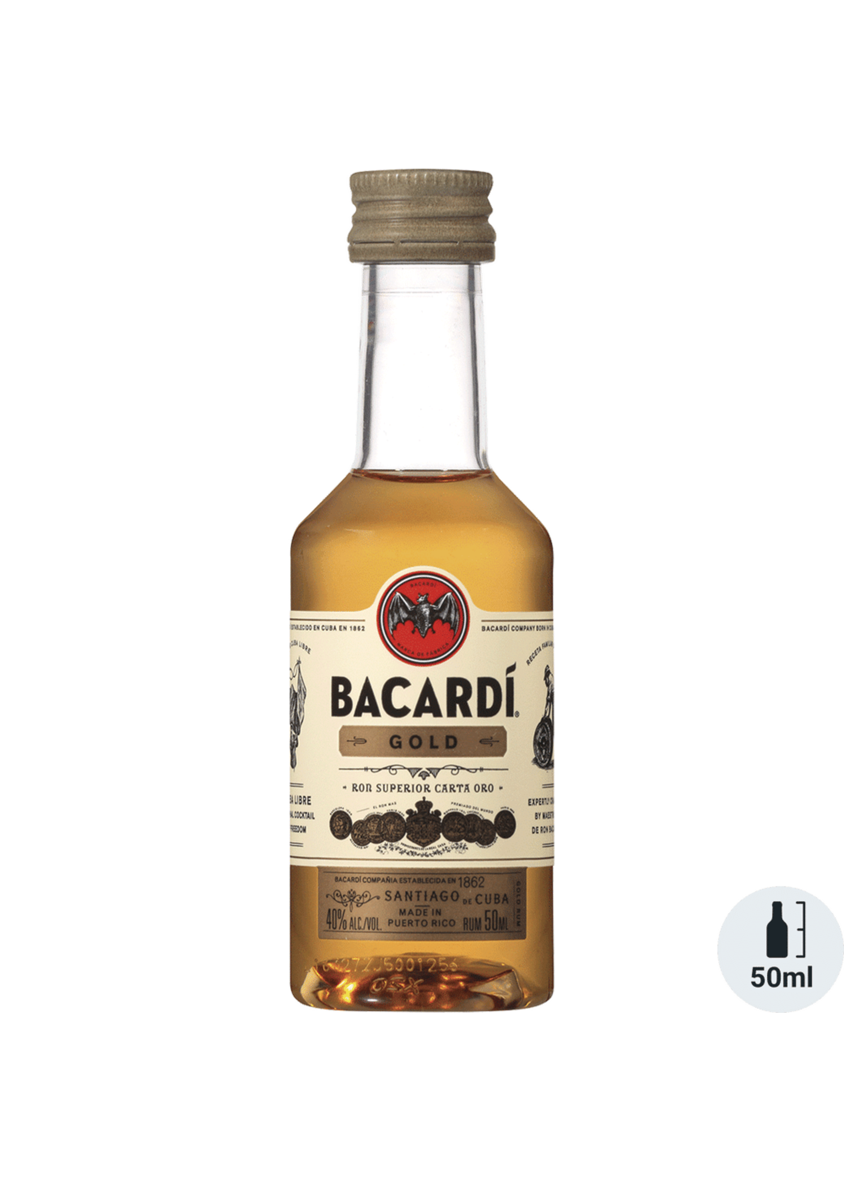 Bacardi Bacardi Gold Rum 80Proof Pet 50ml