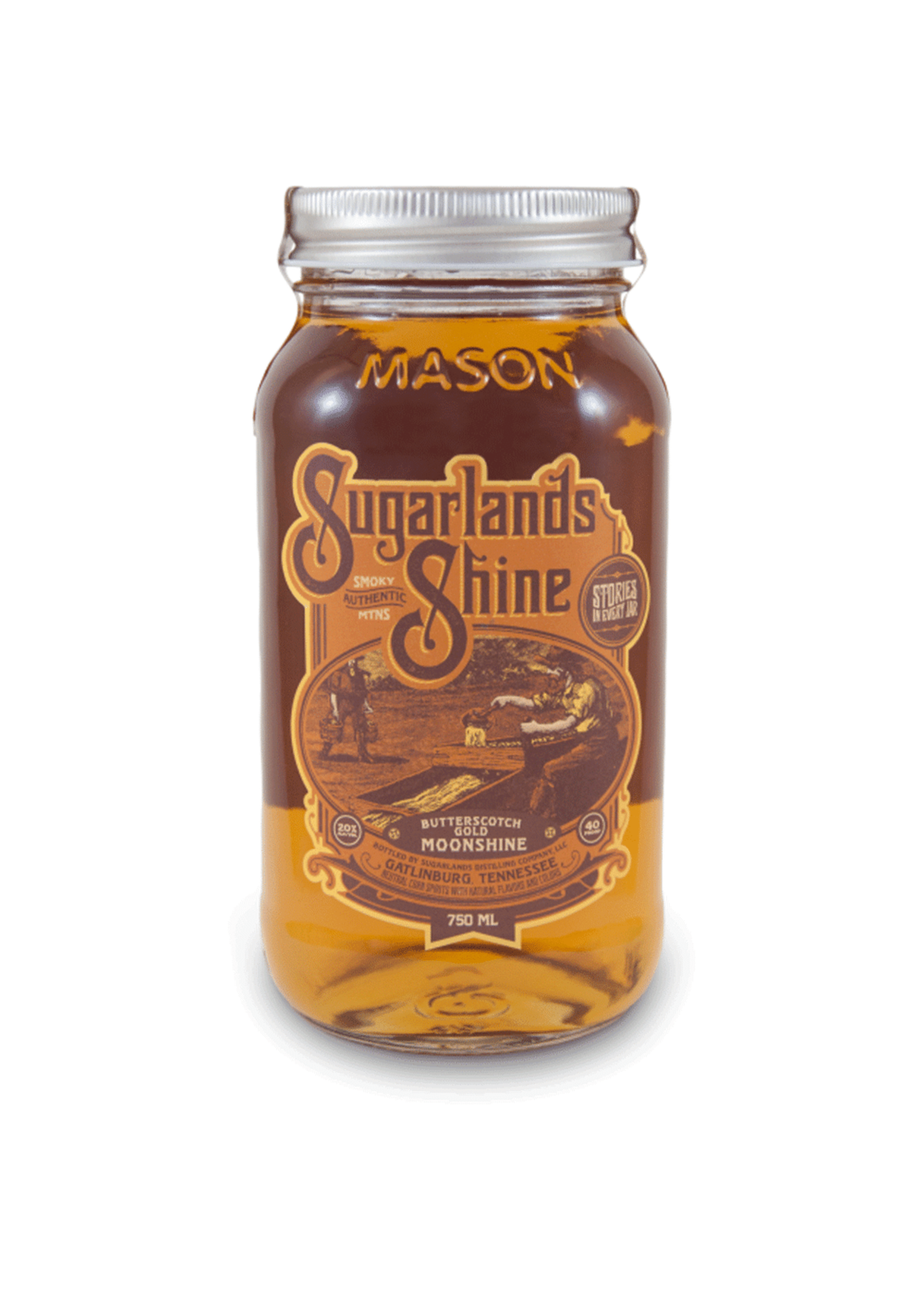 Sugarlands Moonshine & Sippin Cream Sugarlands Shine Butterscotch Gold 40Proof Jar 750ml