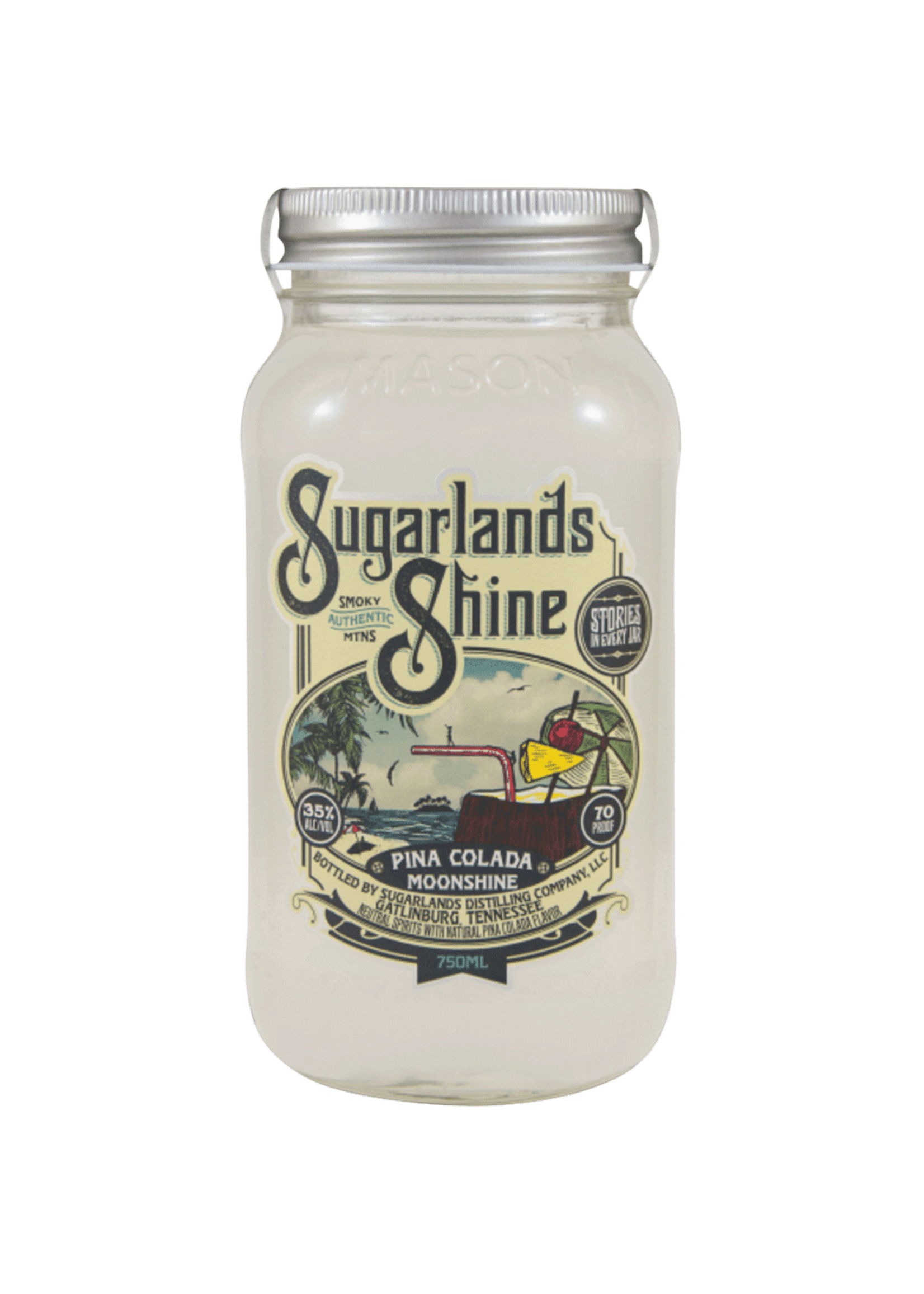 Sugarlands Moonshine & Sippin Cream Sugarlands Shine Pina Colada 70Proof Jar 750ml