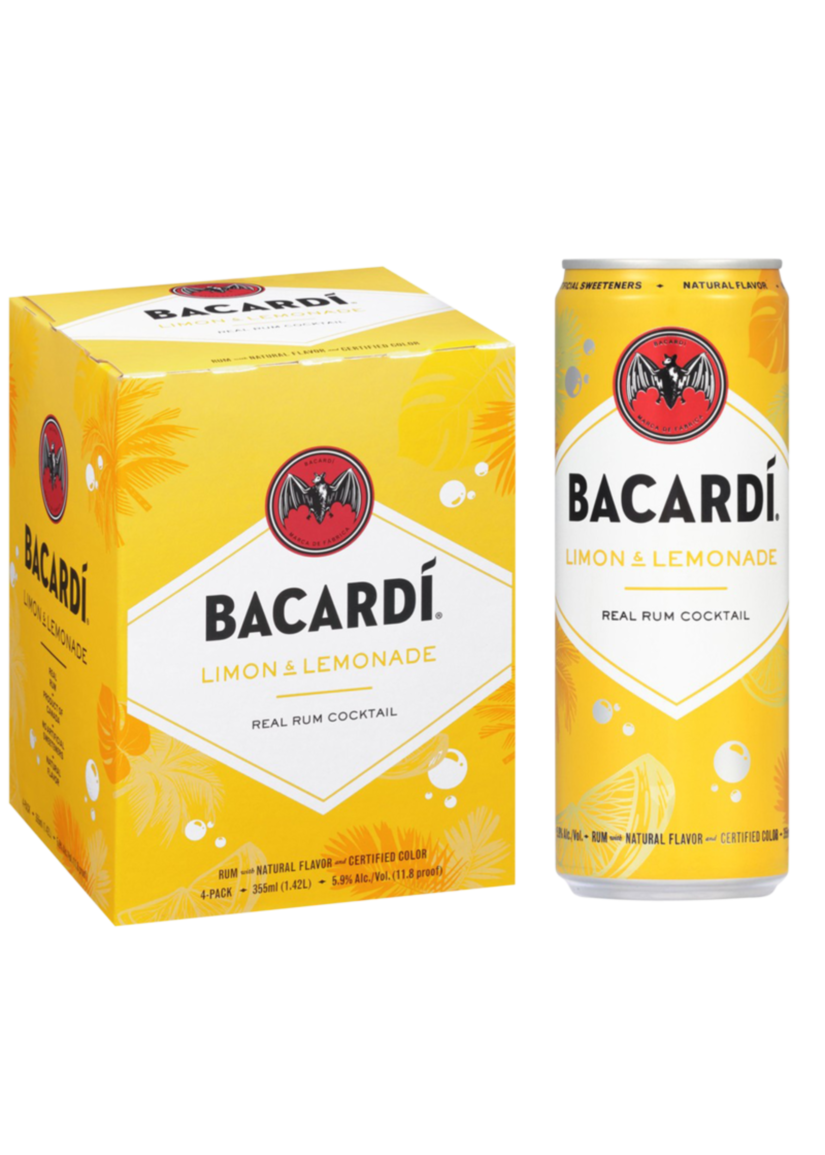 Bacardi Bacardi Rtd Cocktails Limon & Lemonade 11.8Proof 4pk 12oz cans