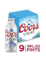Coors Light 9pk 16oz Aluminum
