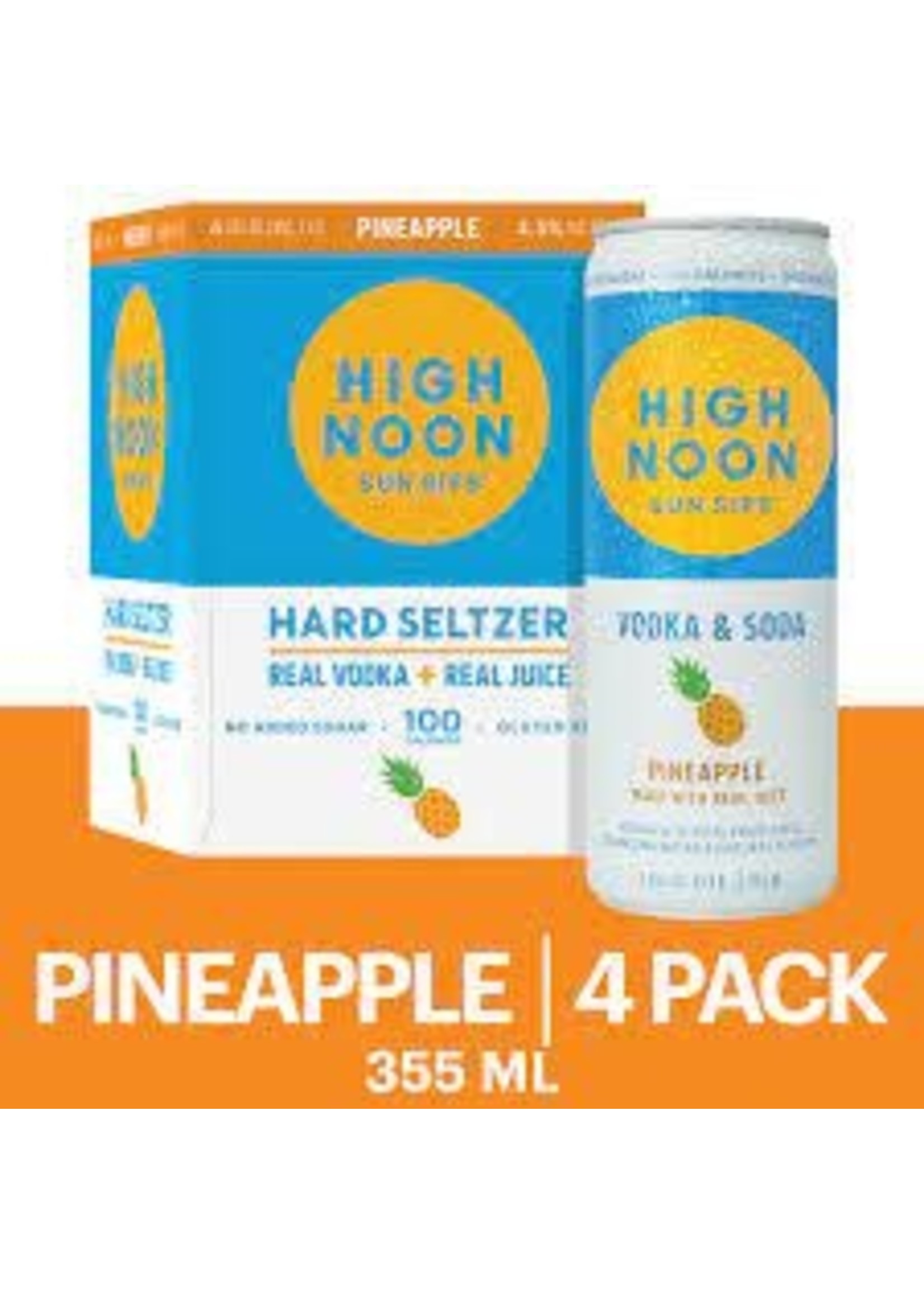 High Noon Hard Seltzer Pineapple 4pk 12oz Cans