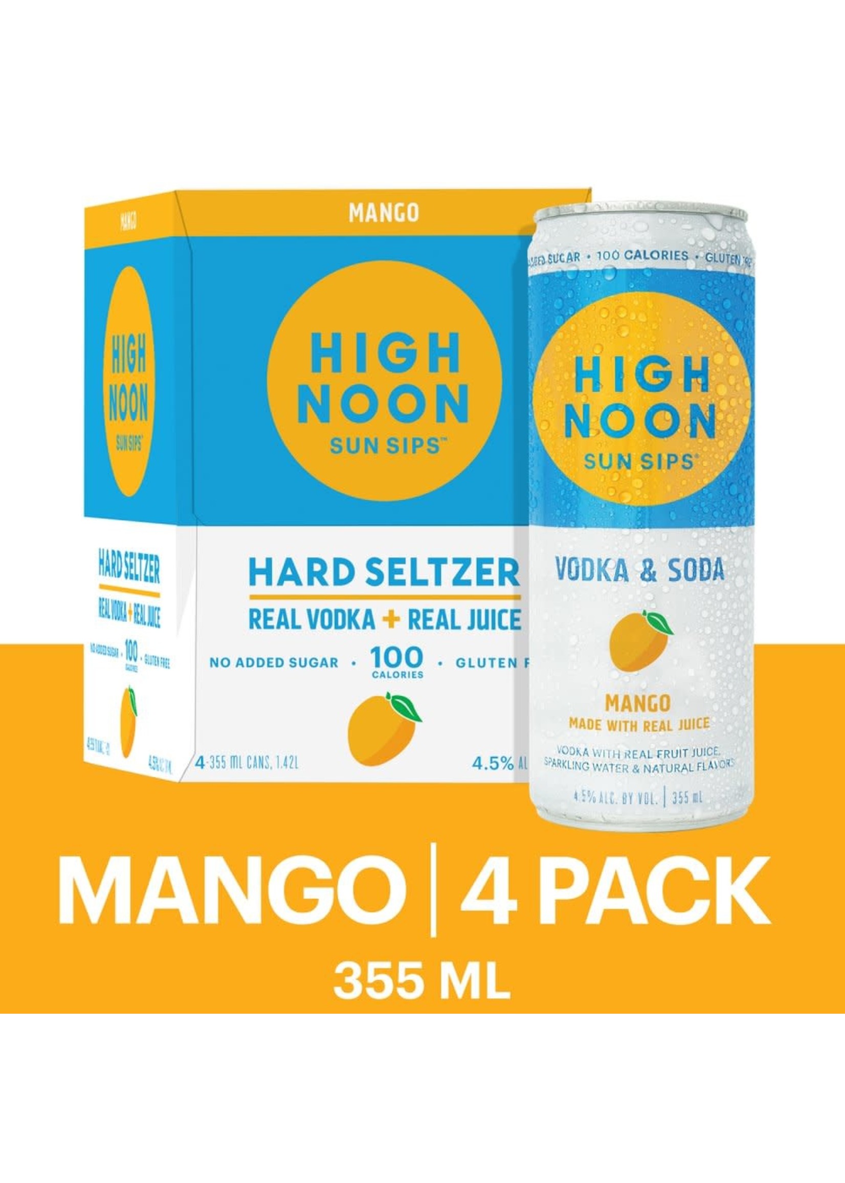 High Noon High Noon Hard Seltzer Mango 4pk 12oz Cans
