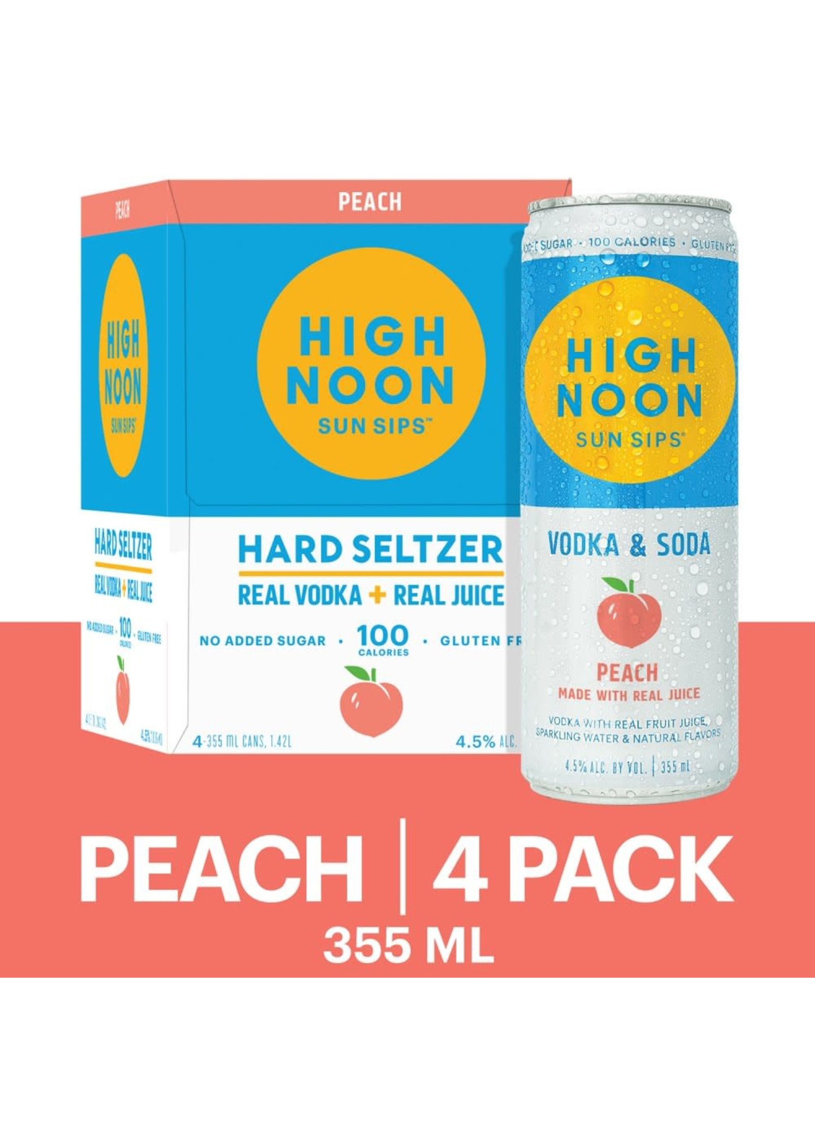 High Noon High Noon Hard Seltzer Peach 4pk 12oz Cans