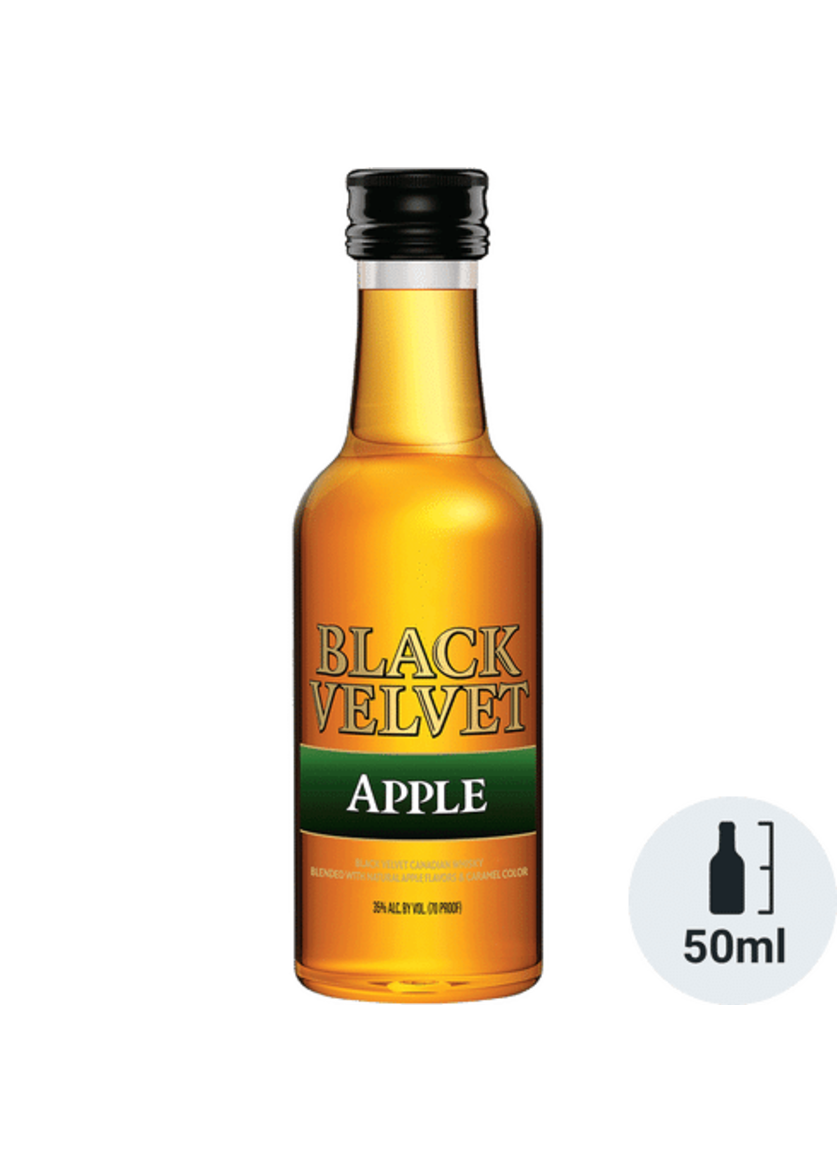 Black Velvet Apple Flavored Whisky 70Proof Pet 50ml