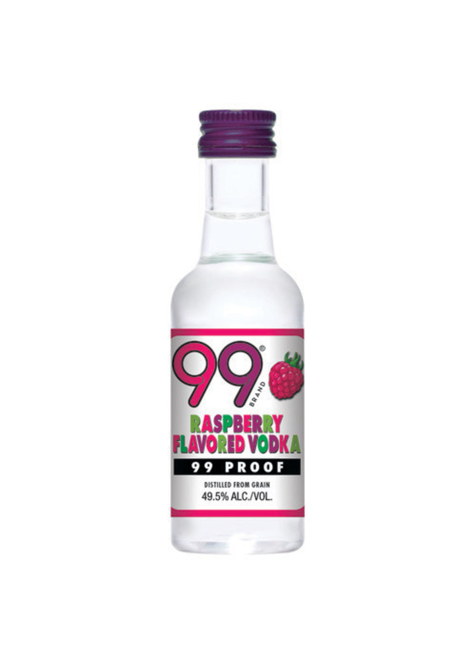 99 Raspberry Flavored Vodka 99Proof Pet 50ml