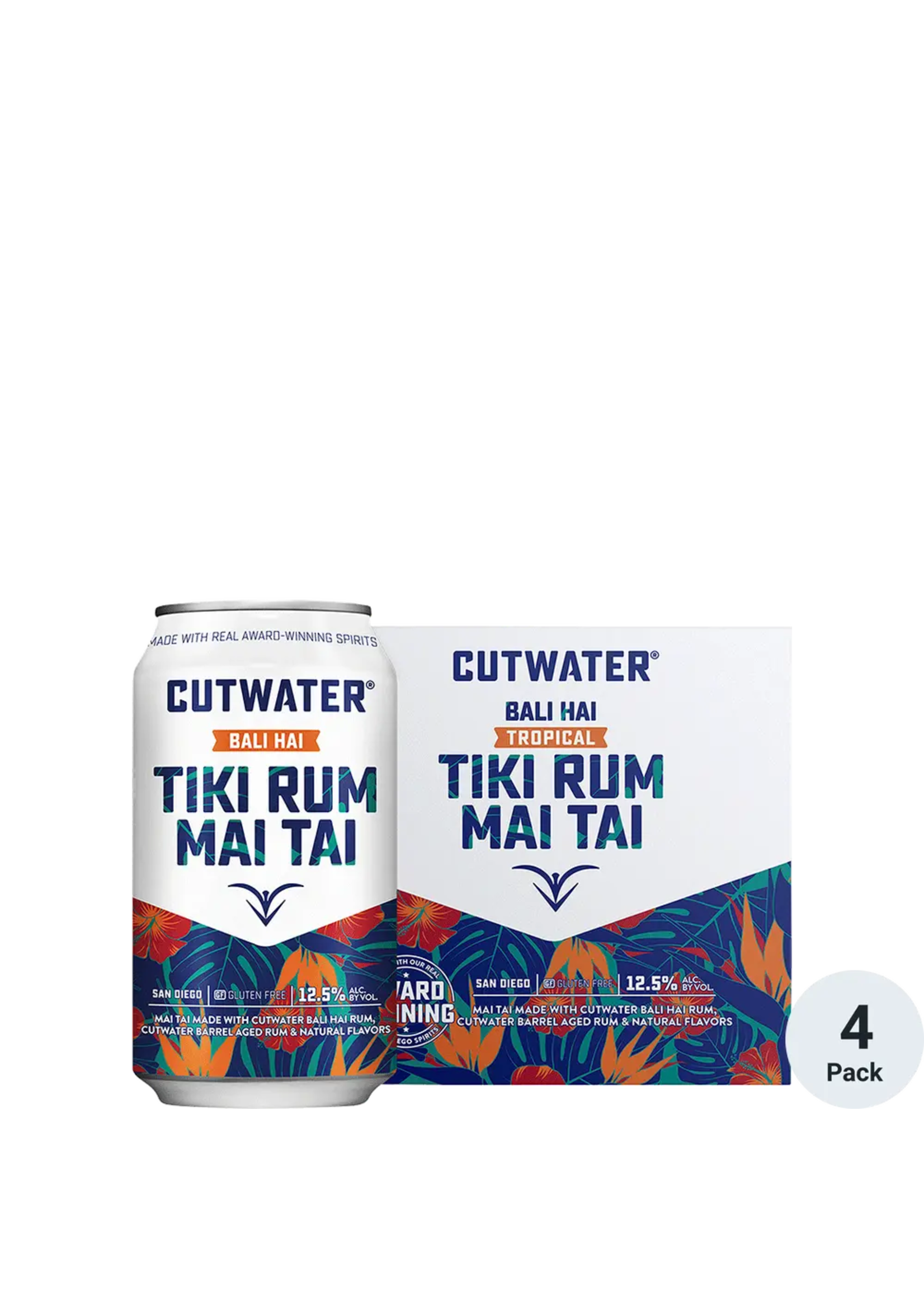 Cutwater Cocktail Tiki Rum Mai Tai 25Proof 4pk 12oz Cans
