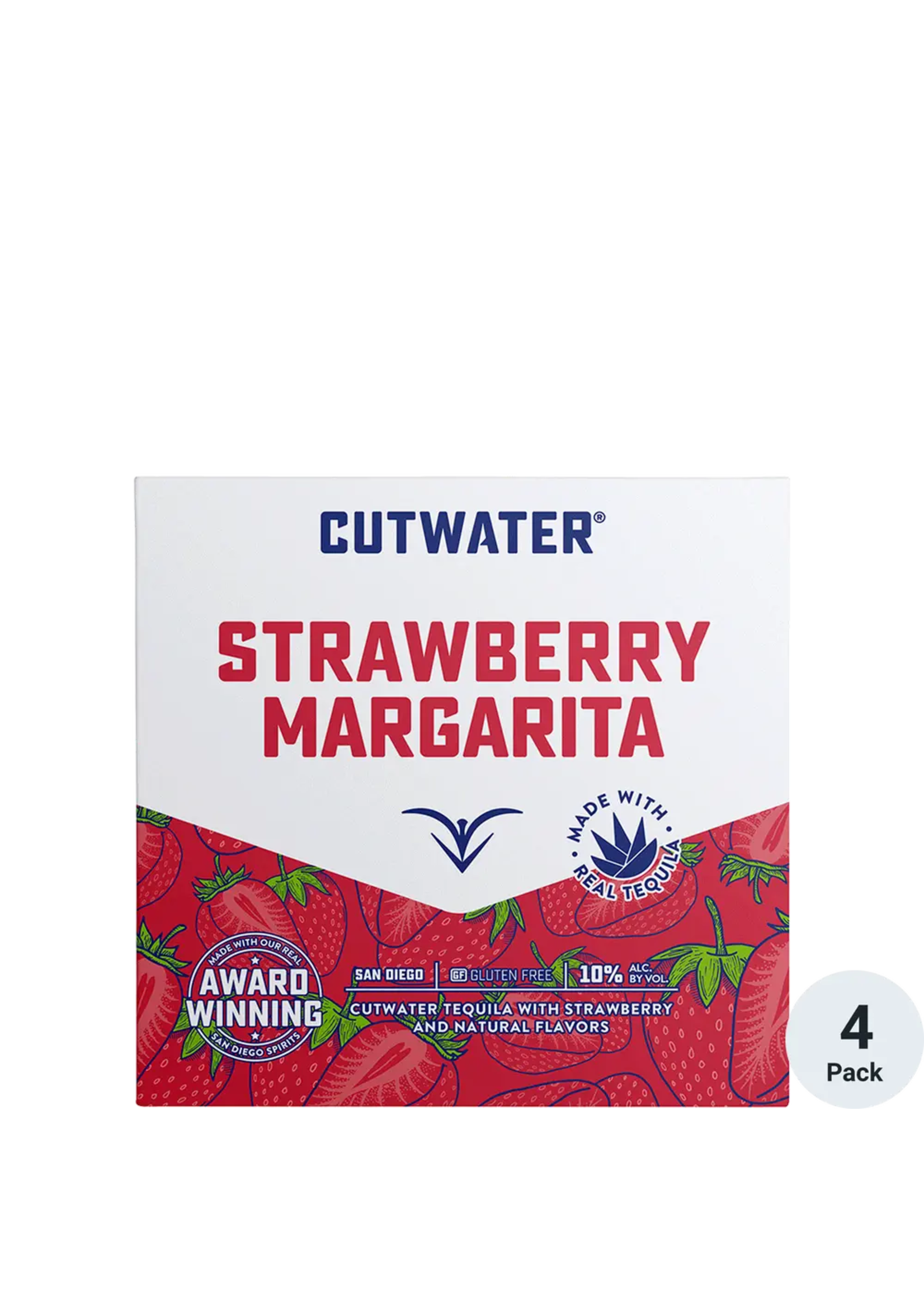 Cutwater Cocktail Strawberry Margarita 20Proof 4pk 12oz Cans