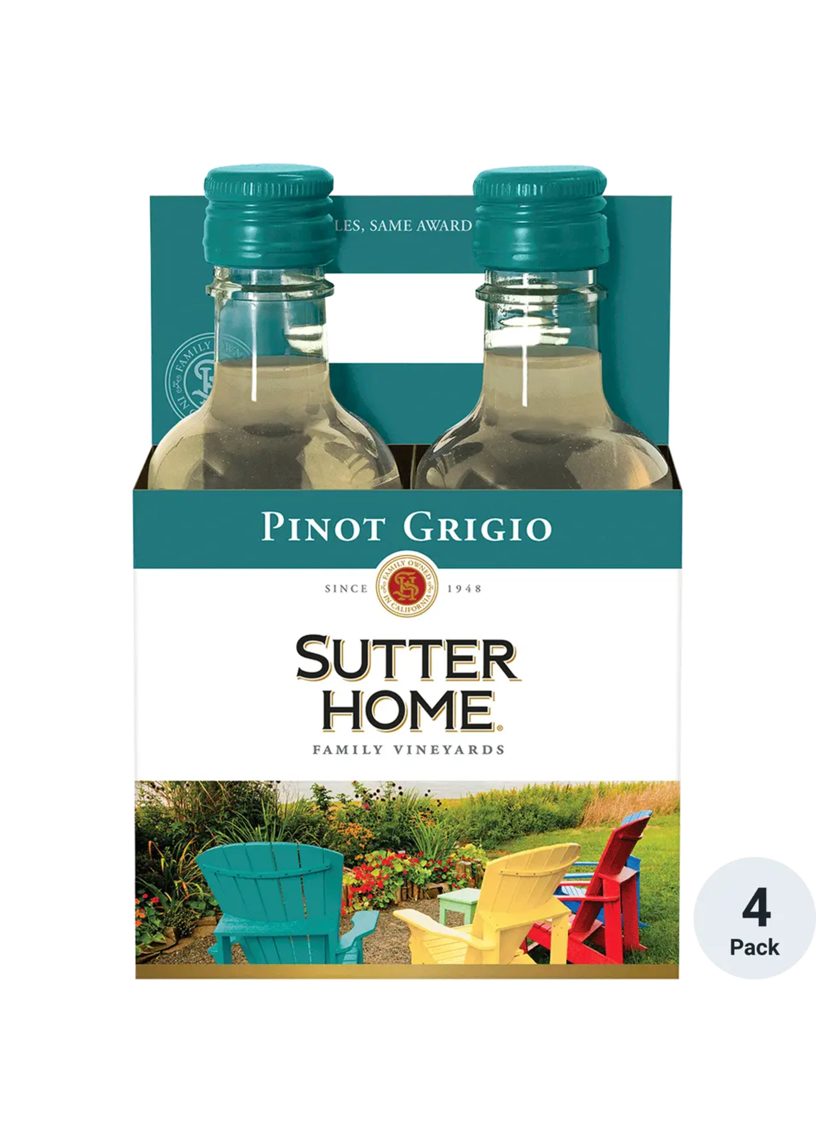 Sutter Home Pinot Grigio Pet 4pk 187ml Bottles
