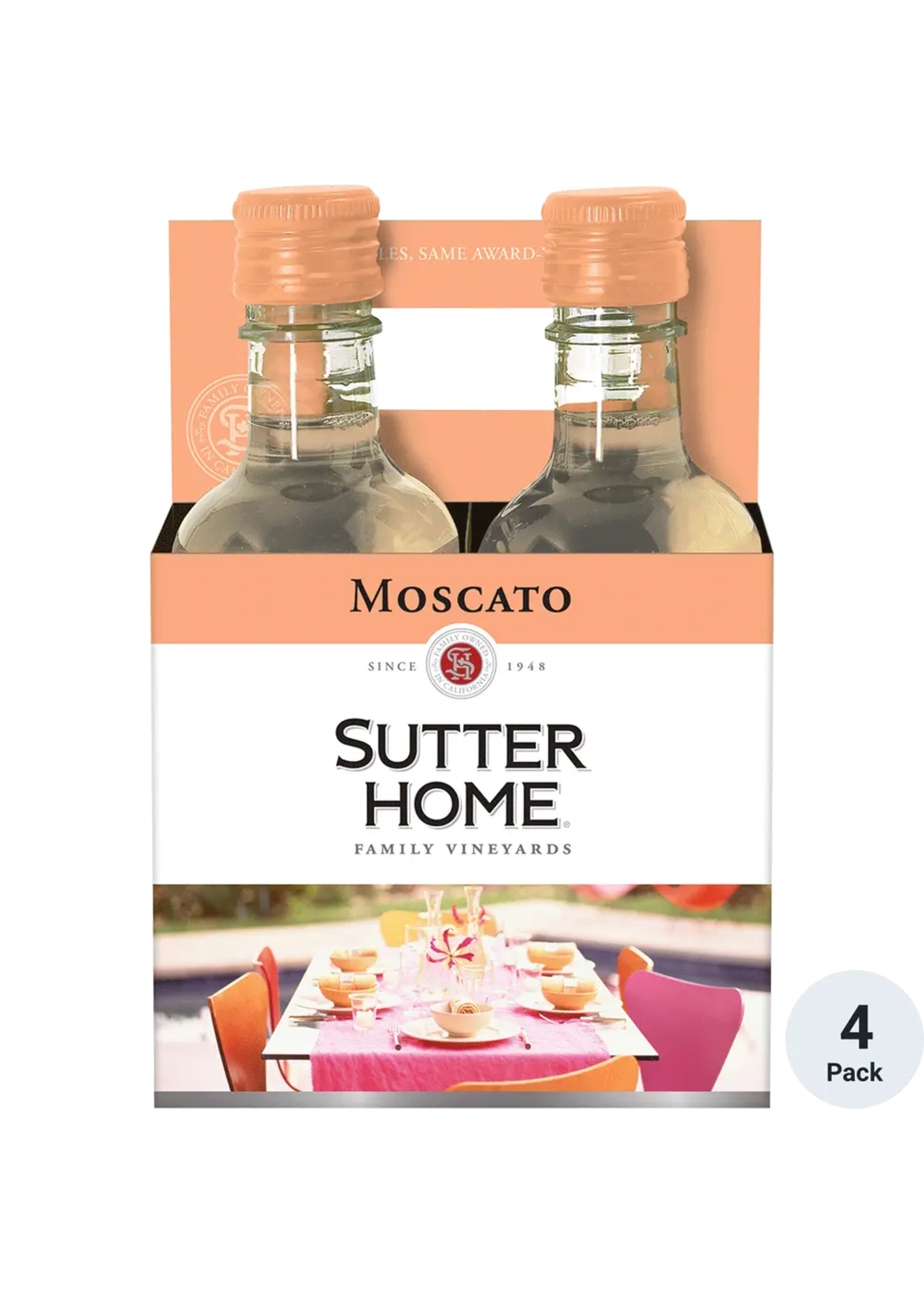 Sutter Home Moscato Pet 4pk 187ml Bottles