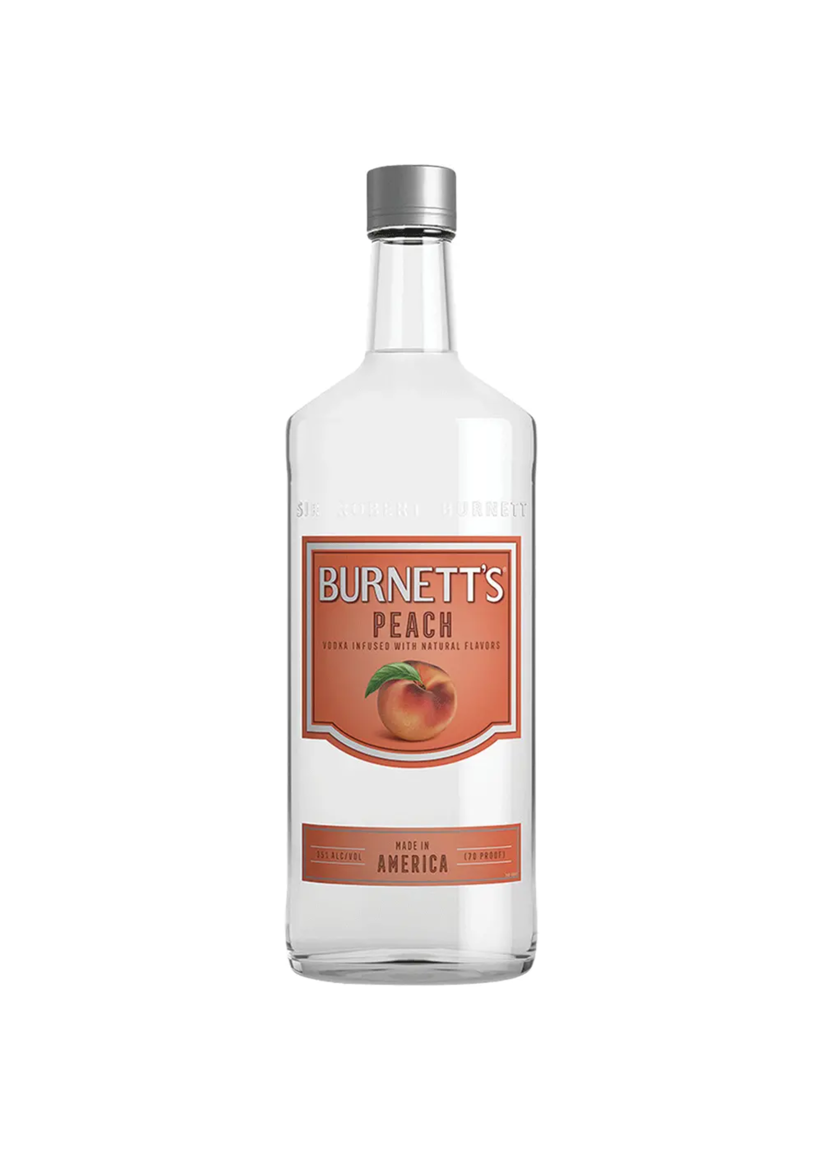 Burnetts Peach Flavored Vodka 70Proof Pet 1.75 Ltr