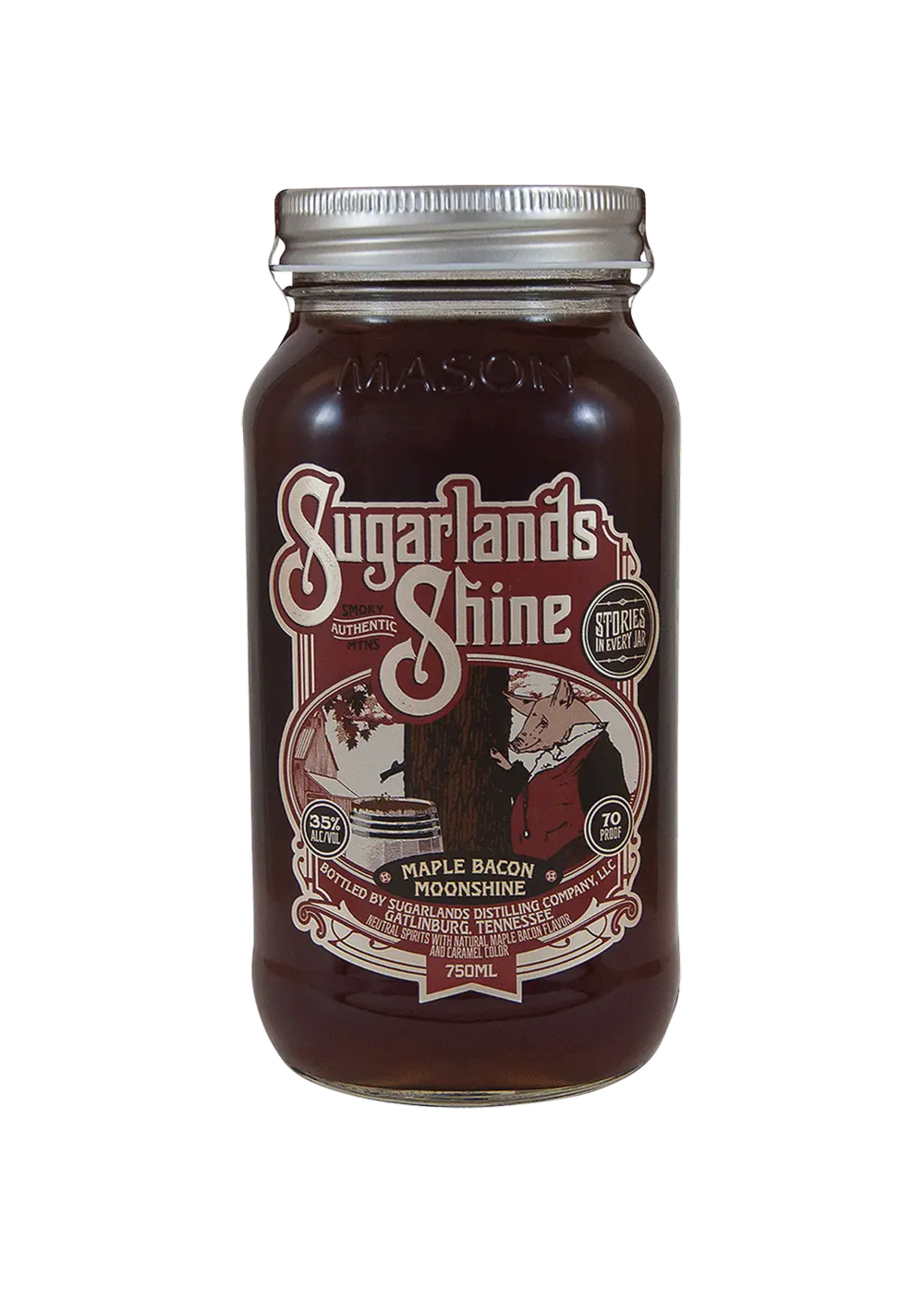Sugarlands Moonshine & Sippin Cream Sugarlands Shine Maple Bacon Moonshine 70Proof Jar 750ml