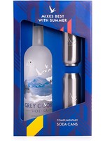 Grey Goose Vodka Grey Goose Vodka W/ 2 Cans & Lids 80Proof 1.75 Ltr