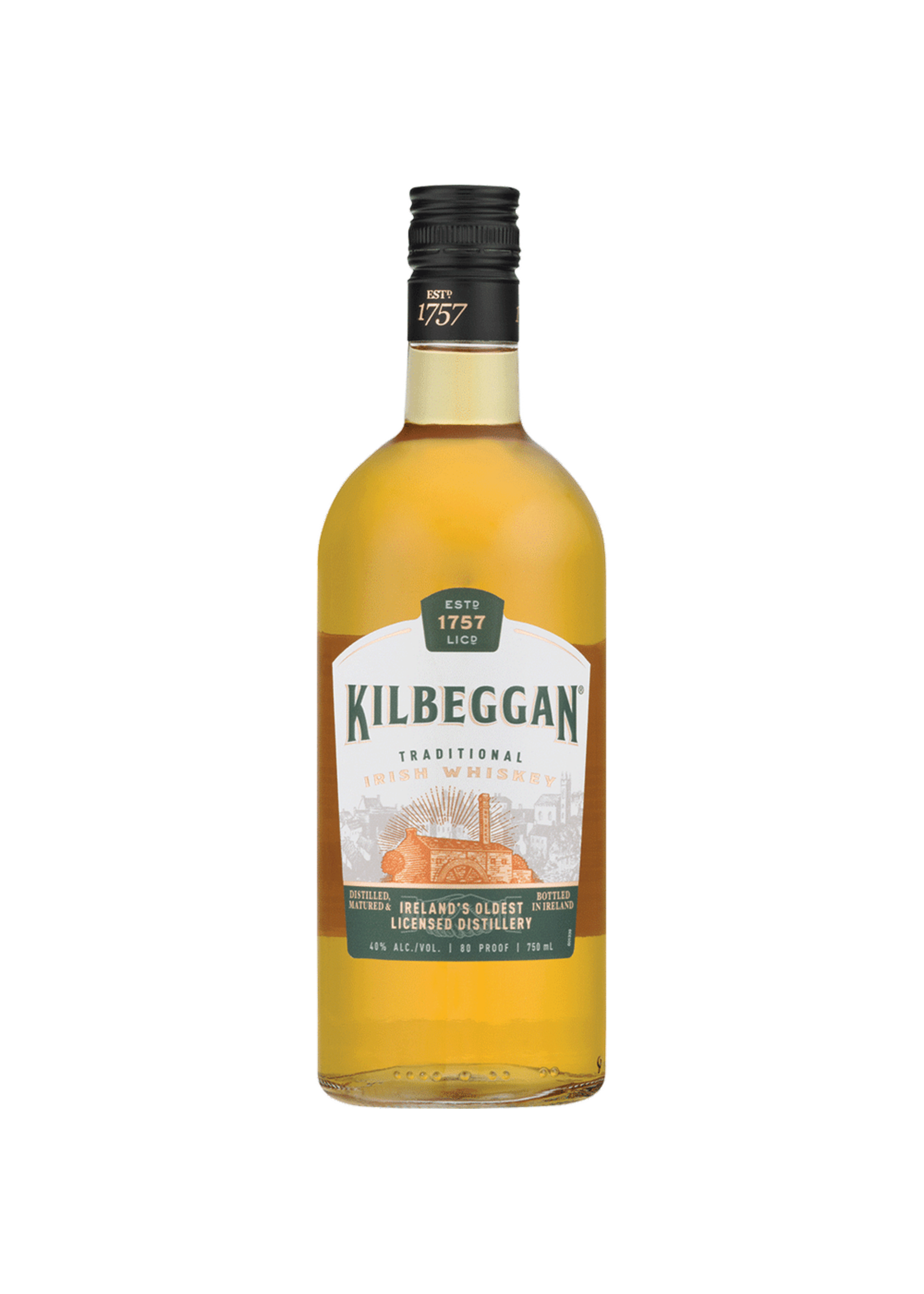 Kilbeggan Irish Whiskey 80Proof 750ml
