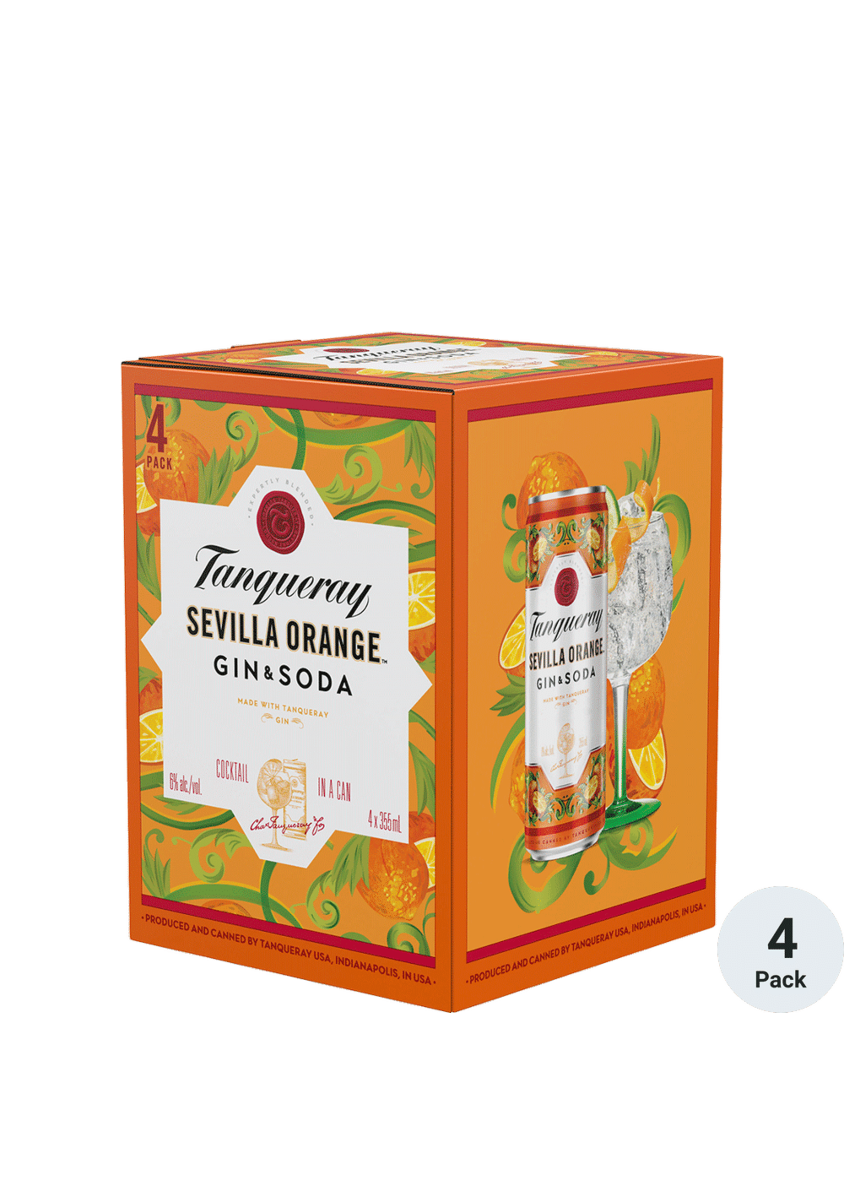 Tanqueray RTD Sevilla Orange Gin 12Proof 4pk 12oz Cans