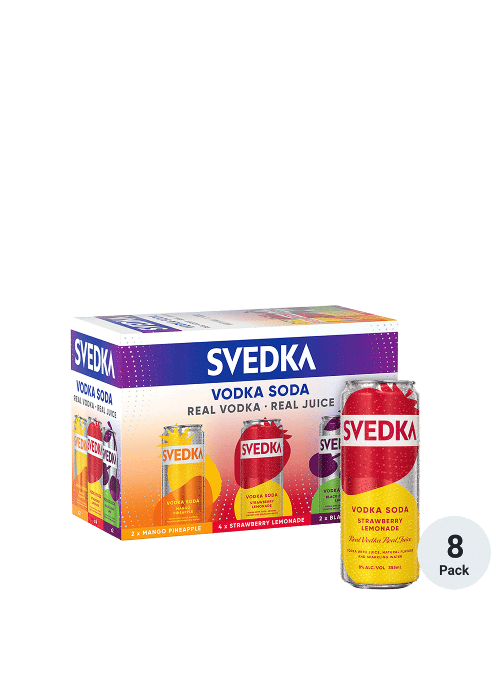 Svedka Vodka Svedka RTD Soda Cocktail (Sb/Mp/Bc) 8pk 12oz Cans