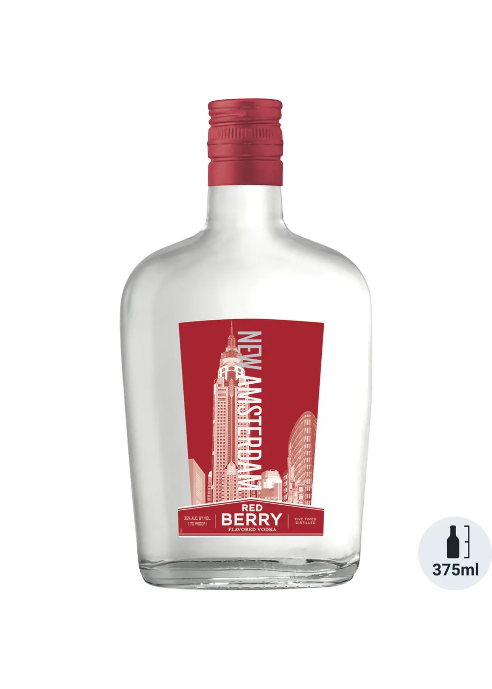 New Amsterdam Red Berry Flavored Vodka 70Proof 375ml